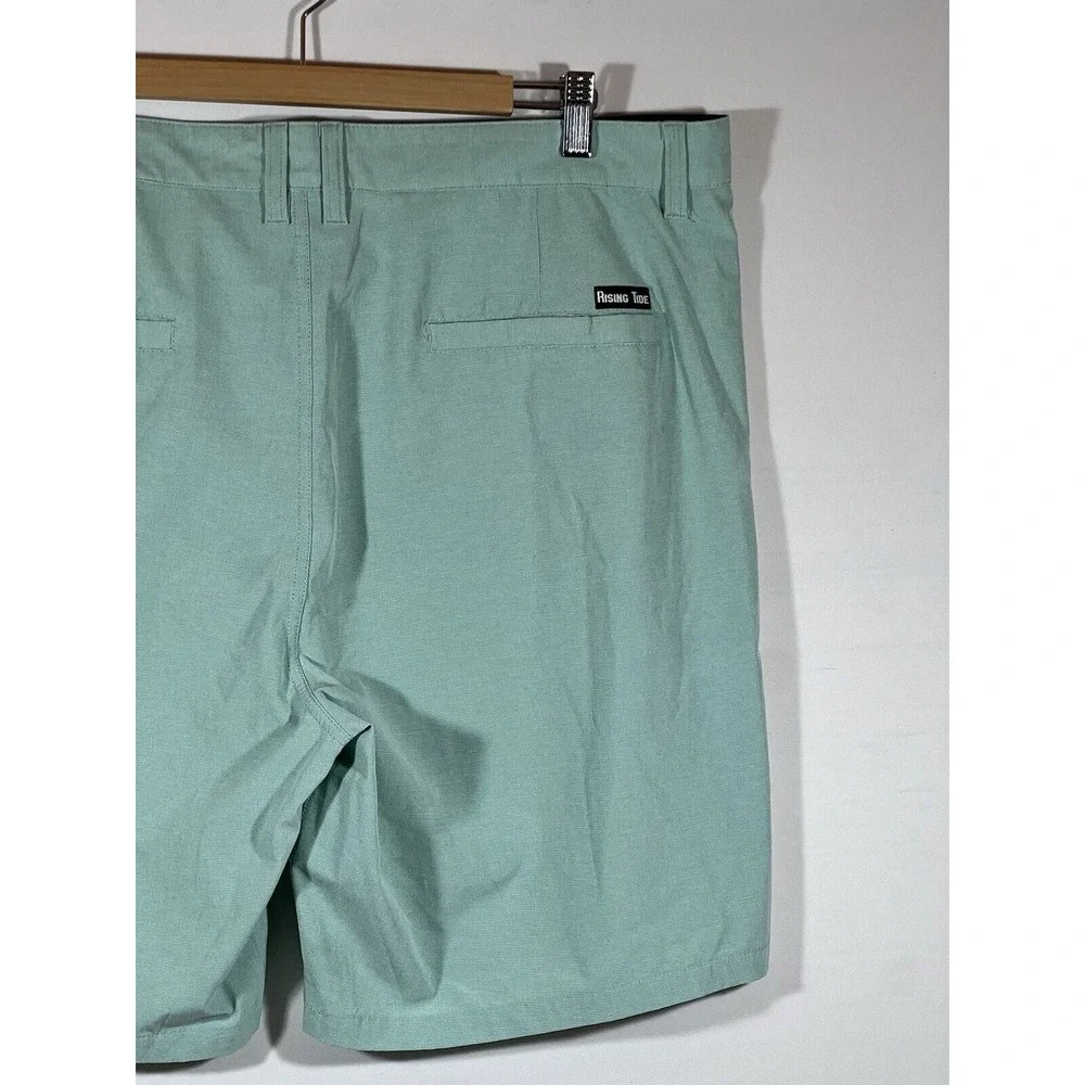 Rising Tide Mens Cargo Shorts 38 Green Stretch Utility Casual Outdoor